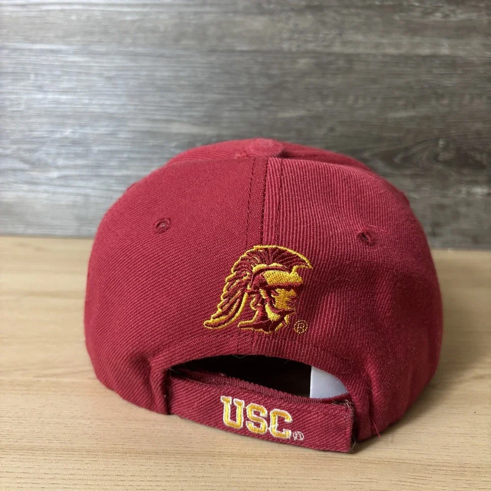 USC Trojans Hat Cap Strap Back Red Yellow NCAA Football College Mens Embroidered